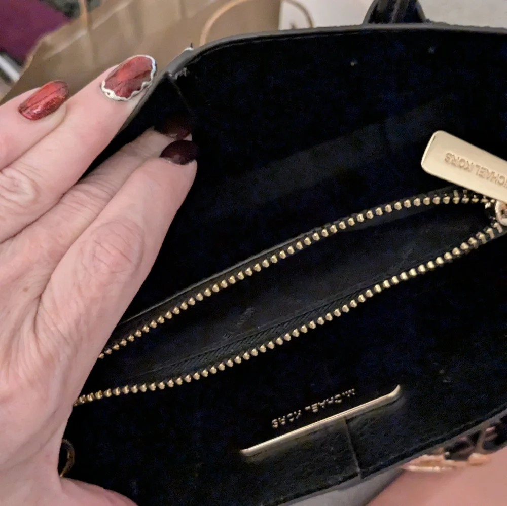 Michael Michael Kors Black and Tan Mercer Mini Messanger Bag - Picture 5 of 8
